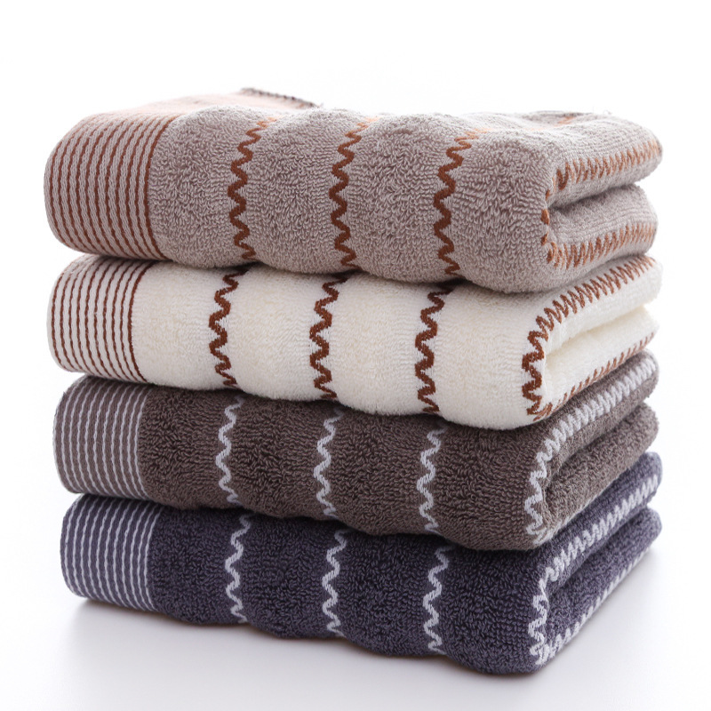 Cotton Towel, Bath Towel, Corrugated Brown Face Towel, Supermarket Gift Towel, Can Be Embroidered with Logo, Soft, Skin-Friendly, and Absorbent