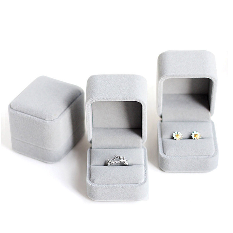 Caja de Anillos de Acero Inoxidable de Suministro Directo de Fábrica, Caja de Joyería de Terciopelo, Caja de Joyería de Terciopelo para Anillos, Colgantes y Pendientes, Sensación de Alta Gama image 6