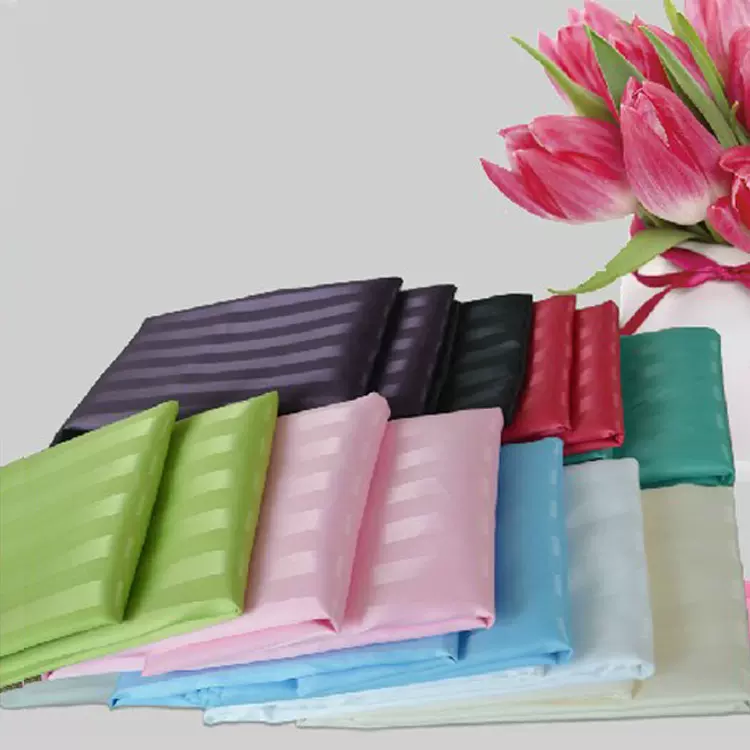 热销经典阴阳条纹涤纶浴帘防水春亚纺绸缎高档酒店用品竖条纹浴帘