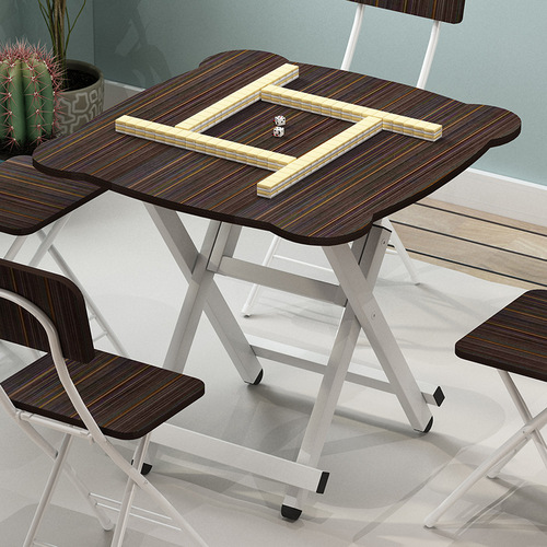 A foldable dining table for home use, suitable for small apartments, minimalist dining table, outdoor foldable square table, simple small table