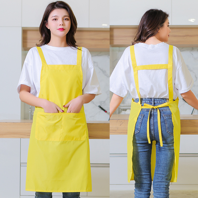 Comercio exterior a prueba de aceite impermeable delantal cocina tienda materna e infantil piscina tienda de lavado de coches guardapolvos Halter en forma de H delantal al por mayor