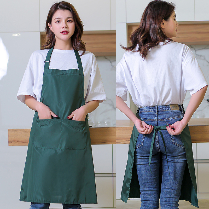 Comercio exterior a prueba de aceite impermeable delantal cocina tienda materna e infantil piscina tienda de lavado de coches guardapolvos Halter en forma de H delantal al por mayor