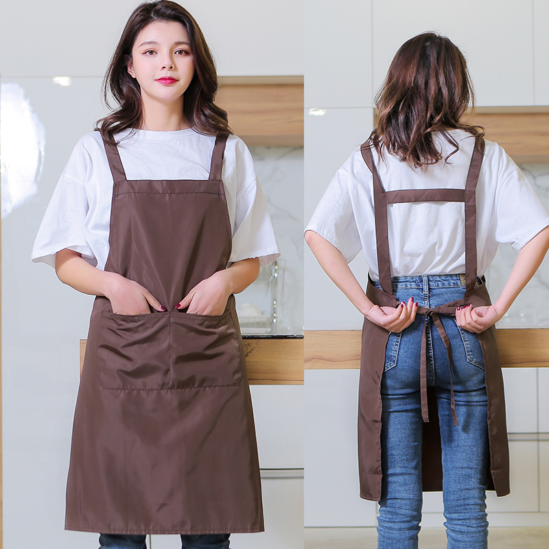 Comercio exterior a prueba de aceite impermeable delantal cocina tienda materna e infantil piscina tienda de lavado de coches guardapolvos Halter en forma de H delantal al por mayor