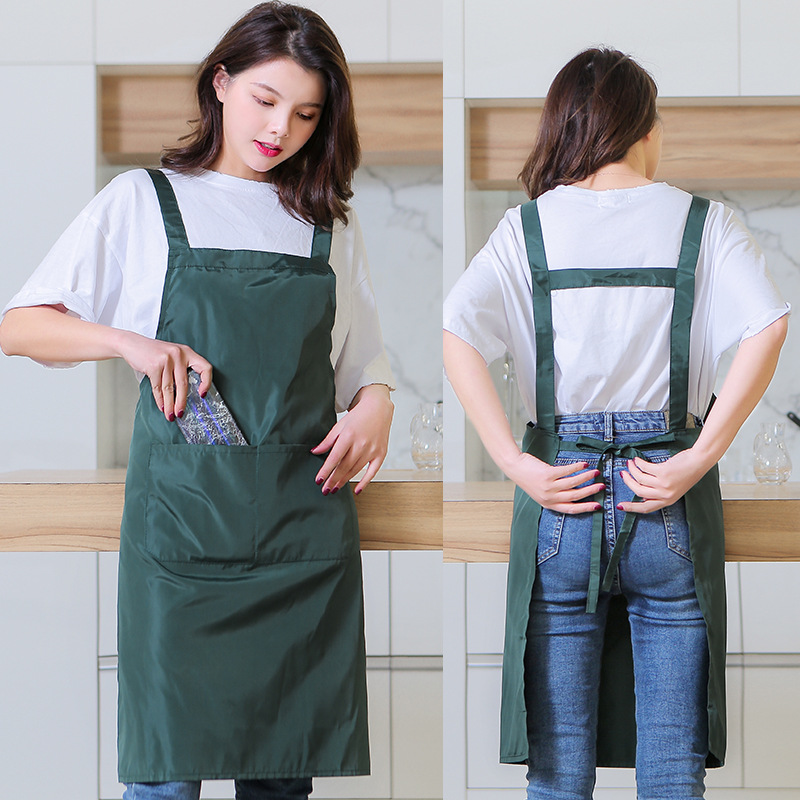 Comercio exterior a prueba de aceite impermeable delantal cocina tienda materna e infantil piscina tienda de lavado de coches guardapolvos Halter en forma de H delantal al por mayor