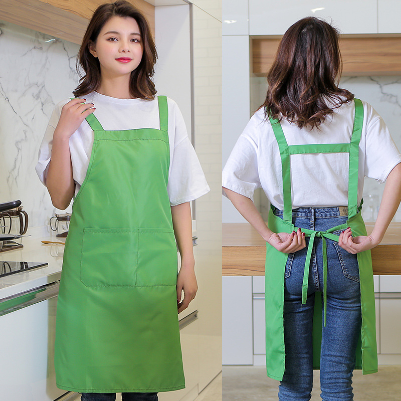 Comercio exterior a prueba de aceite impermeable delantal cocina tienda materna e infantil piscina tienda de lavado de coches guardapolvos Halter en forma de H delantal al por mayor