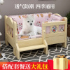 The dog's nest cat nest double -layer dog bed solid wood golden retriever pet nest four seasons universal dog pad cat pad dog bed supplies wooden