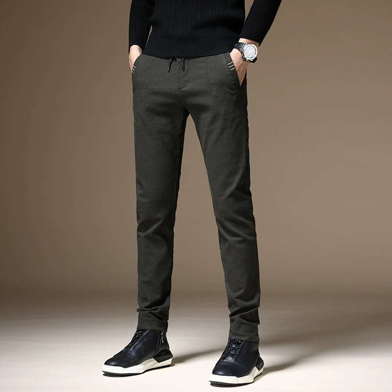 Летние трендовые черные кэжуал штаны, корейский стиль, slim fit, эластичный пояс