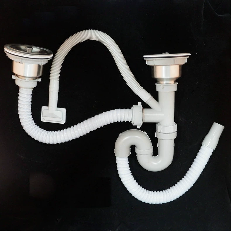 Поставка дезодоранта раковина пластиковая ванна канализация Нержавеющая сталь телескопическая кухонная канализация все стали двойной бак канализационные