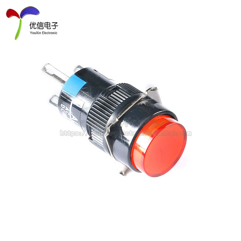 Button, switch key, foot strap, round light strip, 24v, 220v, 16mm