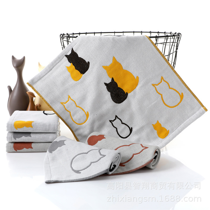 Zhiyang Autumn/Winter New Doggy Cat Gauze Square Towel Kitchen Hanging Towel Factory Price Wholesale Cute Pet Edged Towel Zhiyang Autumn/Winter New Doggy Cat Gauze Square Towel Kitchen Hanging Towel Factory Price Wholesale Cute Pet Edged Towel