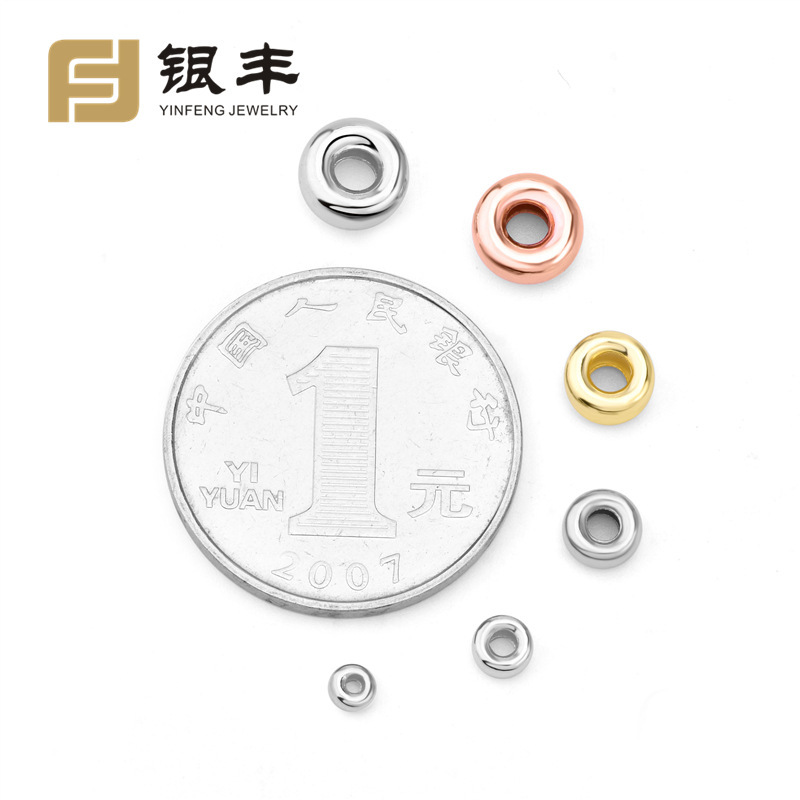 S925 Sterling Silver Beads, Water Bubble Wheel Separated Beads, Silver Disc Wrapped Loose Beads, Abacus Beads, Handmade DIY Bracelet Jewelry Accessories