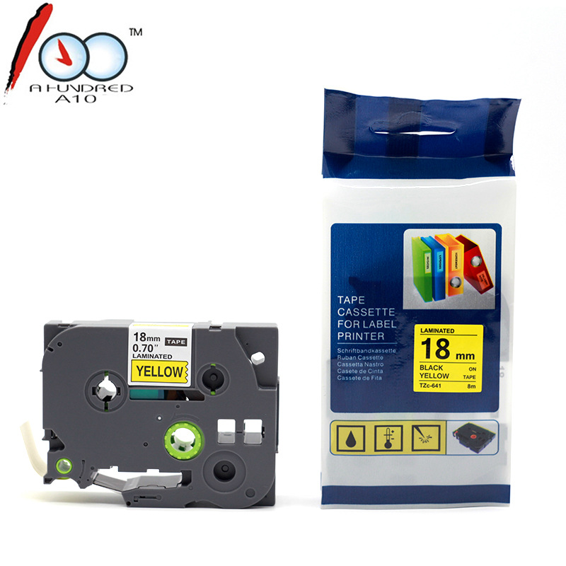 Cinta compatible Brother TZe-641 – Etiquetas de 18 mm, tubo termocontraíble y código de barras
