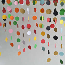 厂家批发2M圆形纸串片婚庆节庆生日Party派对创意室内装饰纸拉花