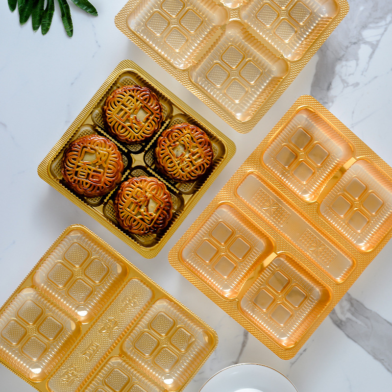 现货4格6格中秋月饼盒内托月饼包装 吸塑内托月饼盒内托