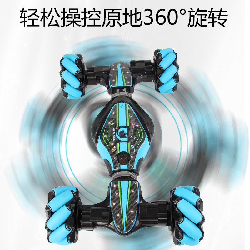 Coche RC de acrobacias con luces y música – control por gestos, transformación y giro 360°