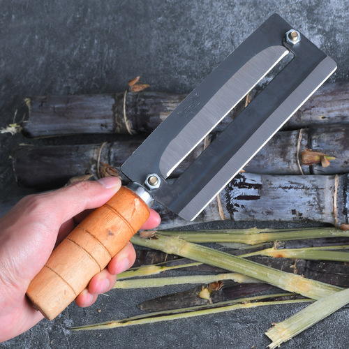 Yangjiang wholesale high carbon steel sugar cane knife large sharp pineapple knife thickened peeler wooden handle sugar cane peeling knife