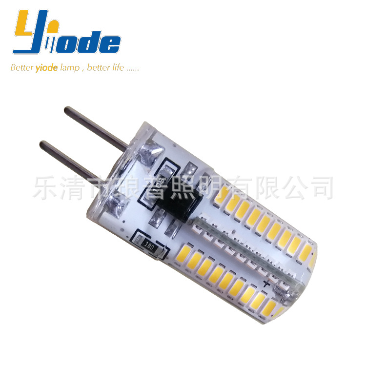 【跨境】GY6.35 120V 3W 可调光 3014灯珠 72SMD 硅胶灯 针脚G4灯