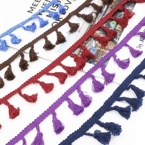 Perennial home textile accessories 4.5cm pure cotton thread broom lace hanging fringe tassel beard lace clothing accessories