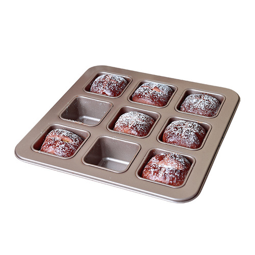 Yang Chen Regular 9-in-a-Row Brownie Baking Pan Square Non-stick Household Dessert Cake Mold Baking Pan