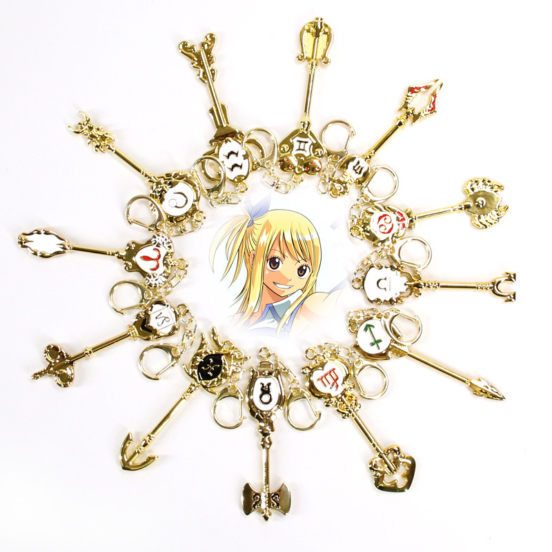 Animation Neighborhood Fairy Tail Lucy Constellation Zodiac Spirit Keychain Accessories Lion Aquarius Virgo