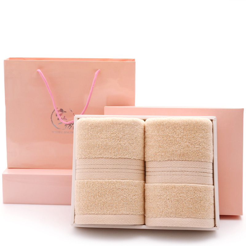 Factory direct sale pure cotton two-piece employee benefit printed enterprise logo gift box towel promotional gift towel