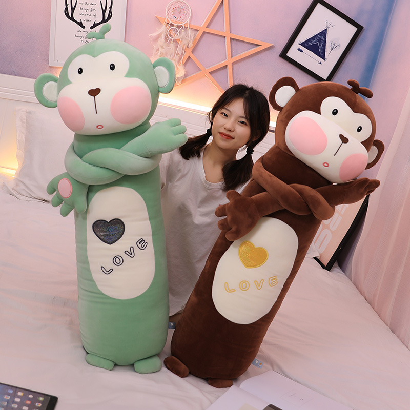 Monkey doll plush toy sleeping pillow long pillow doll gift girls can be a generation of hair