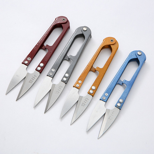Hu Yidao Small Scissors Household U-shaped Thread Scissors Spring Scissors Industrial Tailoring Point Scissors Mini Yarn Scissors Wholesale