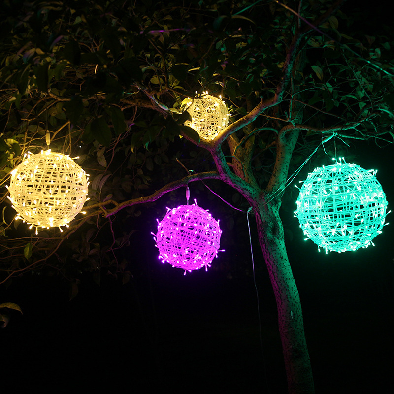 Led lights flashing lights string lights star lights outdoor hanging tree ball lights Christmas decoration lights star lights rattan ball lights