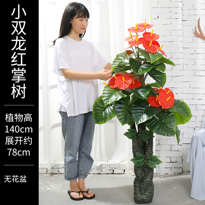 Planta artificial de interior – maceta decorativa con ave del paraíso, árbol viajero y bonsái falso