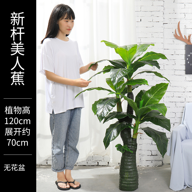 Planta artificial de interior – maceta decorativa con ave del paraíso, árbol viajero y bonsái falso