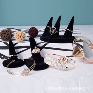 Flocking Ring Stand Jewelry Display Rack Ring Box Jewelry Storage Holder Jewelry Counter Window Decoration Props Wholesale