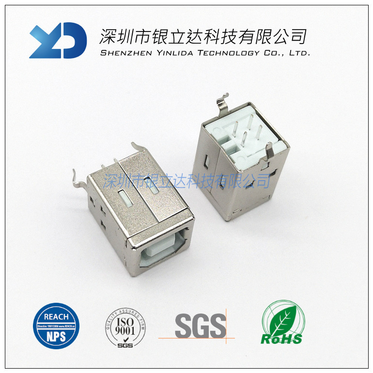 USB socket Type-B/F 180 degree vertical direct plug female printer USB female interface