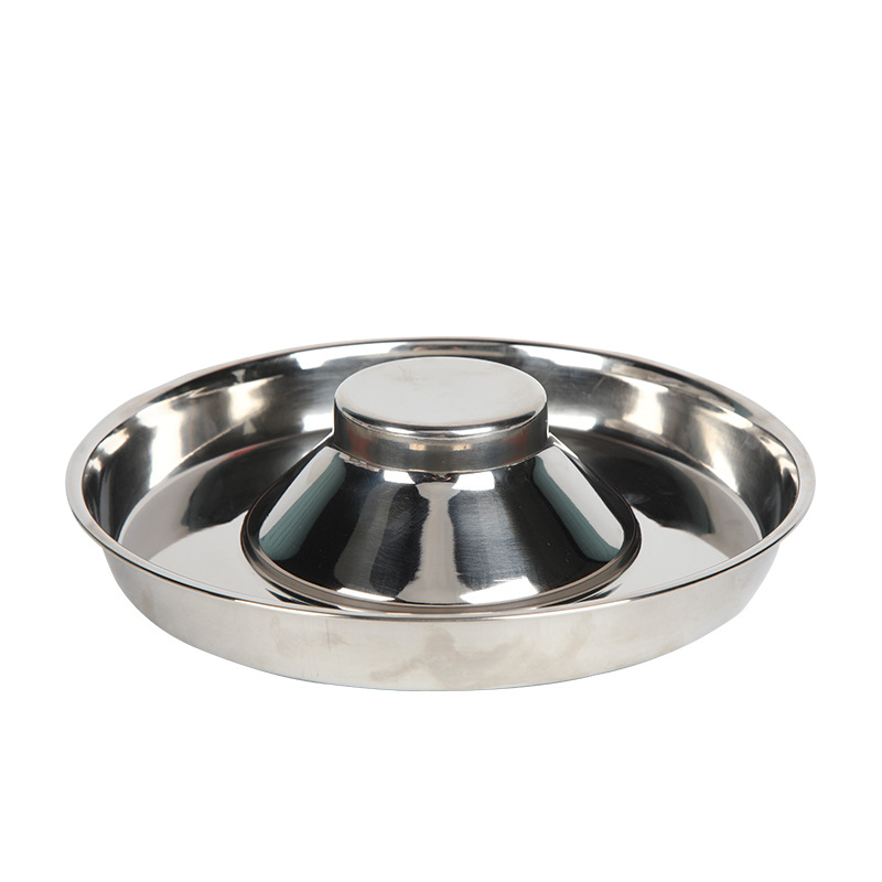 Suministros para mascotas perro tazón de fuente de comida para perros vajilla de acero inoxidable Slow Food Bowl Amazon Hot Pet Dog Stop Food Dog Bowl