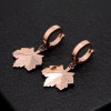 Golden earrings stainless steel, does not fade, pink gold, simple and elegant design, Japanese and Korean