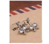 Bow knot rhinestone silver color