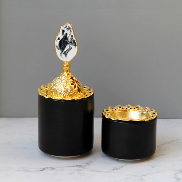 Modern golden matte white table Incense burner