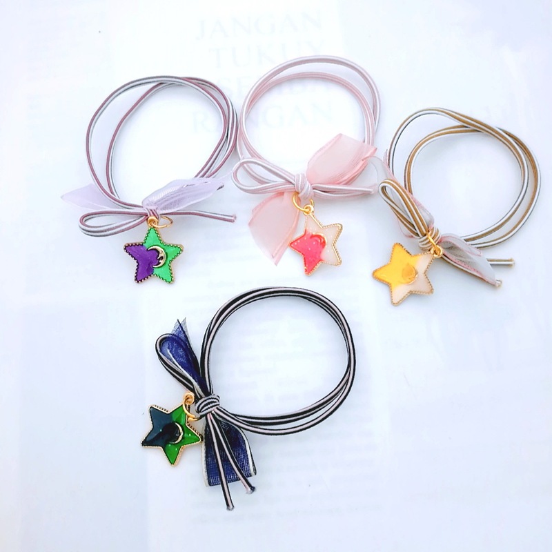 Manufacturer Wholesale 2 Yuan Store Starry Sky Hair Ties, Trendy Fresh Style, Mori Girl Elastic Hair Bands, Girl Hair Ties