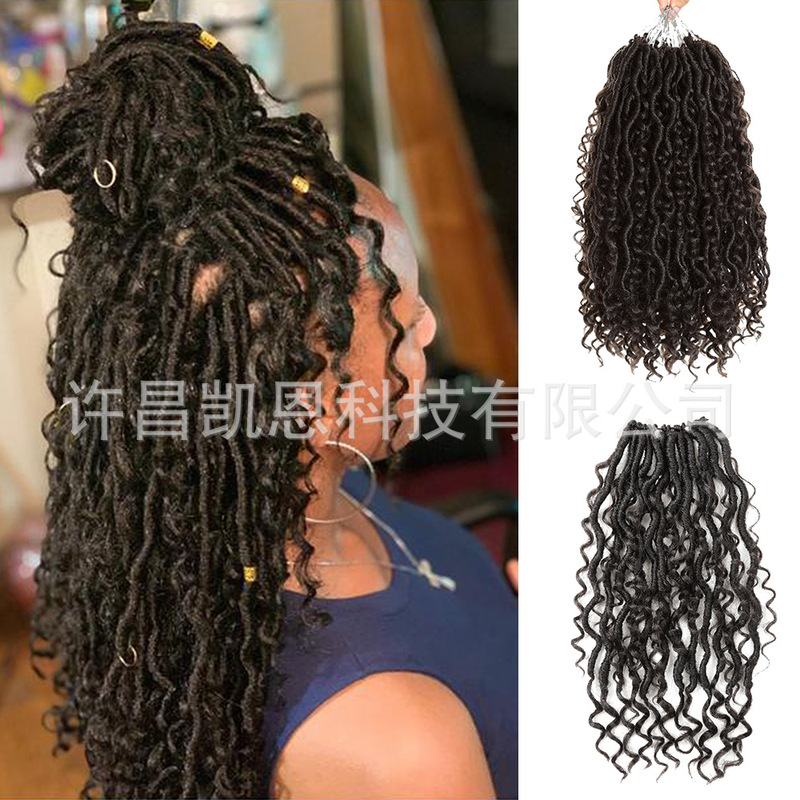 River Faux Loc 14 inch concubine Goddess Locs in stock African dirty braids