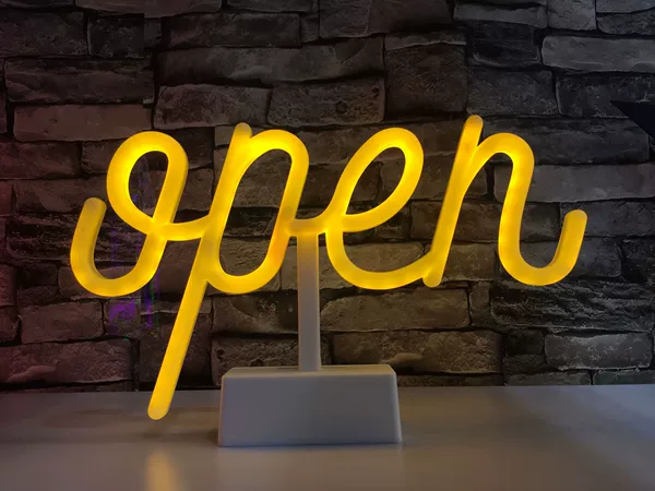 Base injection neon light-open yellow