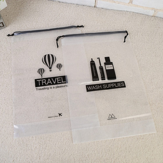 Transparent Drawstring Bags Wholesale Waterproof Storage Printed Travel Clothing Socks Clothes Underwear Packaging Bags