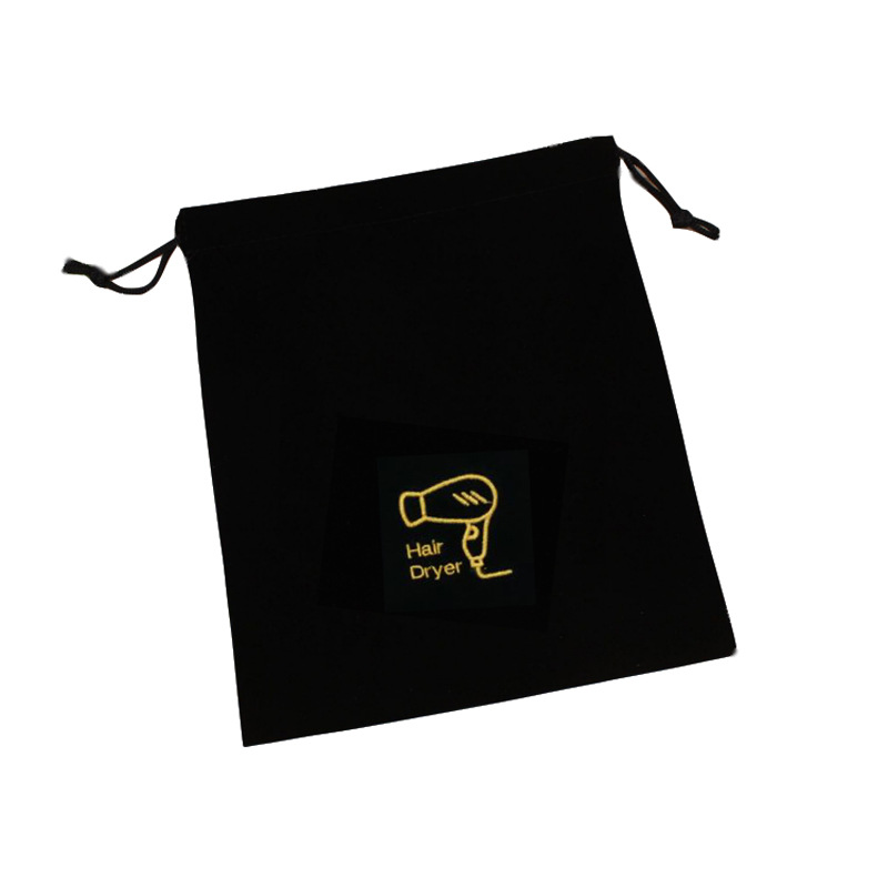 En stock Hotel habitación especial secador de pelo bolsa de franela Hotel secador de pelo bolsa de almacenamiento fijo logo