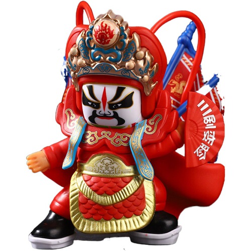 Sichuan Opera Face-changing Doll with Sandblasted Sichuan Opera Mask, Chengdu Craft, Opera Figurine, Gift for Foreigners