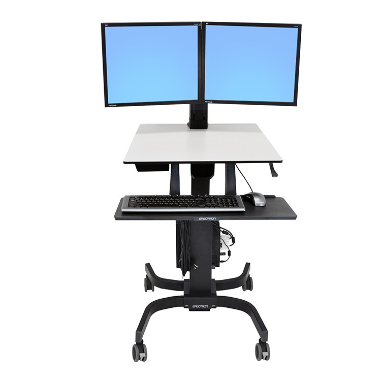 爱格升Ergotron双显示器电脑升降桌远程医疗办公推车24-214-085