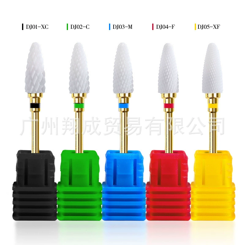 Golden ceramic handle for manicure