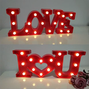 Красно-белая большая LED лампа LOVEIOU с золотом ночник для свадеб