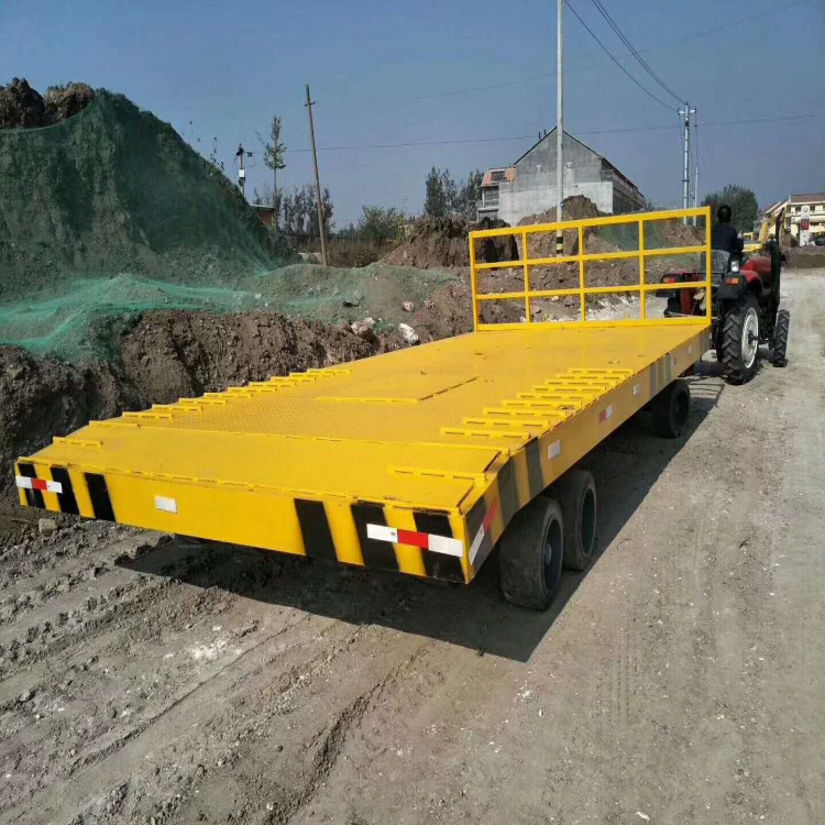 平板重型转运拖车5吨10吨12吨平板转运拖车四轮牵引式货物