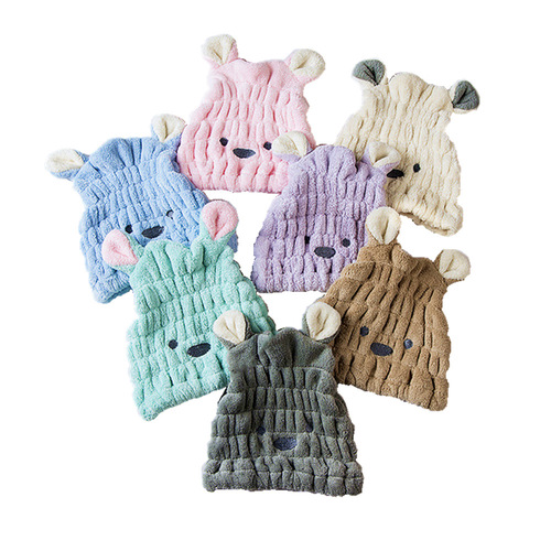 Rabbit Ears Water-absorbent Hair Towel Cute Head Scarf for Adults and Children Cartoon Quick Dry Hair Hat Wholesale