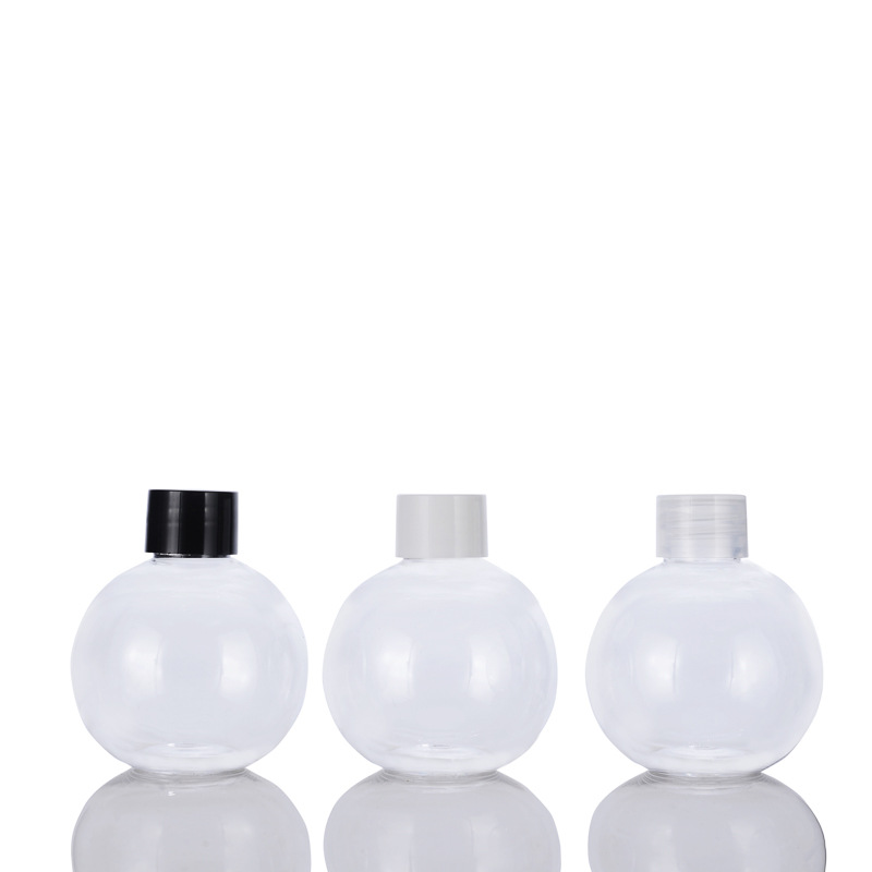 工厂现货120mlPET圆形透明塑料瓶球形灯泡塑料瓶透明糖果坚果罐子