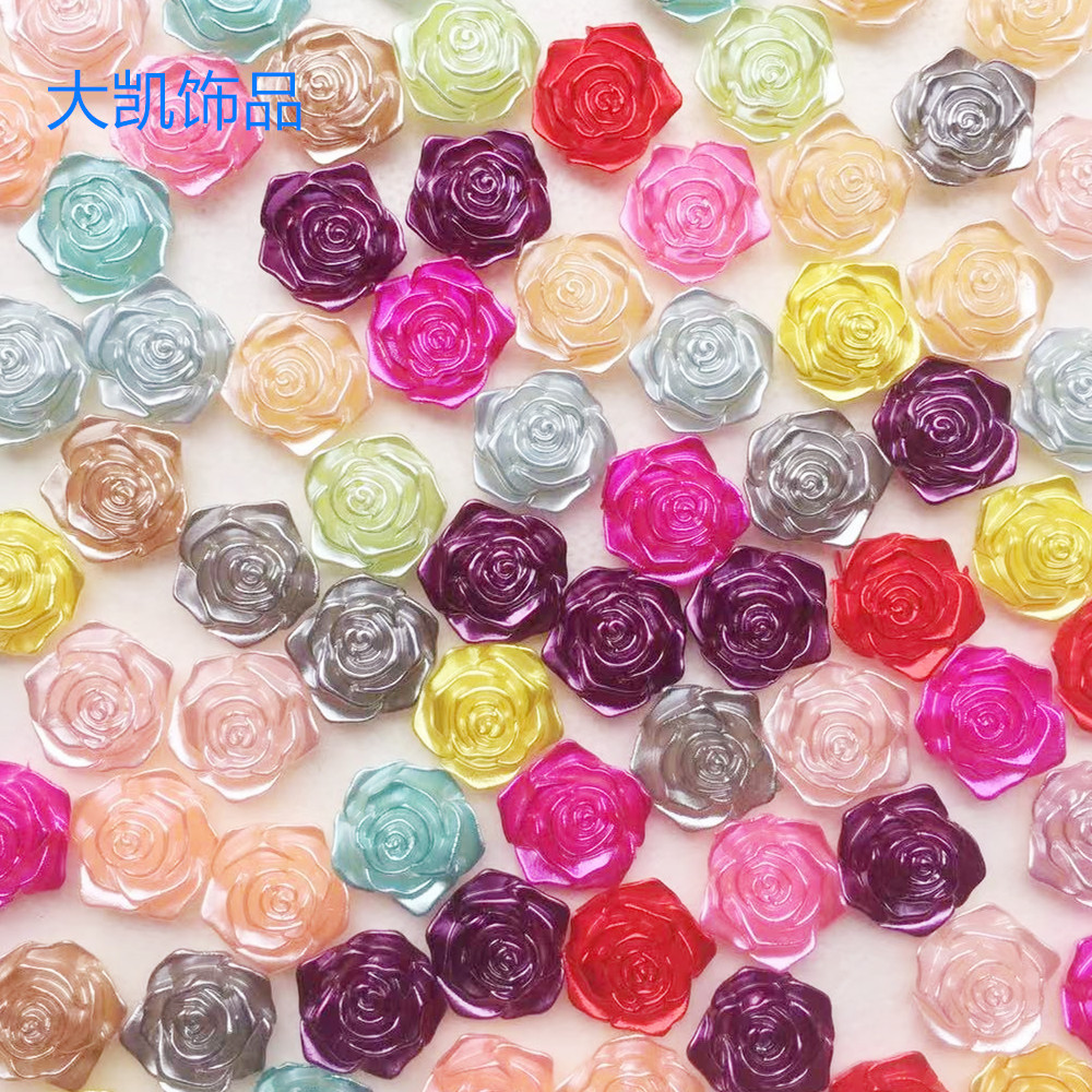 ABS仿珍珠玫瑰花V251 美甲小配件 DIY手工 服饰配件饰品配件