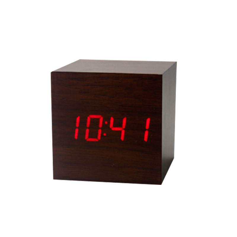Black wood red lamp